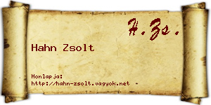 Hahn Zsolt névjegykártya